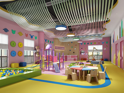 Kindergarten children's entertainment area 3d model