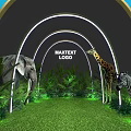 30th Anniversary Celebration Arch With MAXTEXT LOGO Elephant Giraffe Zebra And Green Plants 2020