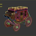 Industrial LOFT Carriage Ancient Rack Car Rack Car Rack Car Trolley Board Car 3d model