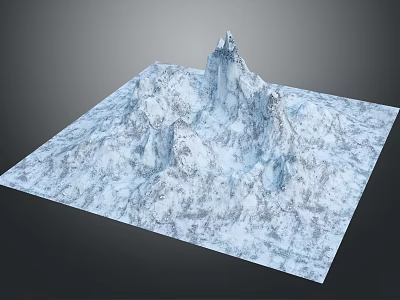 Scenic Garden Landscape Design Featuring Snowy Mountain 3D Model Artwork 3d model
