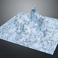 Scenic Garden Landscape Design Featuring Snowy Mountain 3D Model Artwork 3d model