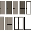 Swing Doors Modern Design With Various Styles And Materials For Home Interior 3d model