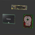 Samsung 990 PRO NVMe SSD SATA SSD and HDD Computer Storage Devices 3d model