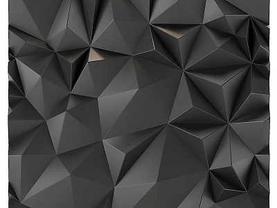 Black Geometric Wall Design With 3D Polygonal Texture And Abstract Patterns 3d model