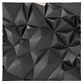 Black Geometric Wall Design With 3D Polygonal Texture And Abstract Patterns 3d model