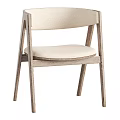 Modern Leisure Chair With Wooden Frame And Beige Fabric Seat Design