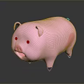 Cute Pink Pig Toy With Smooth Surface And Black Eyes And Feet