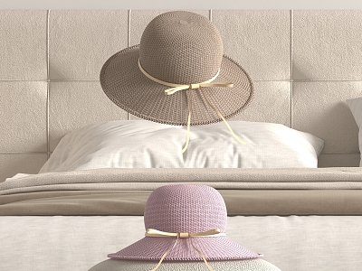 Women's Hat Straw Hat 3d model