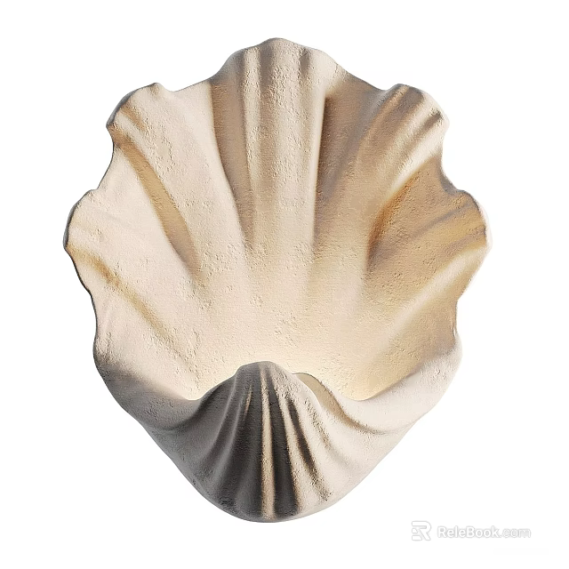Shell Shaped Beige Textured Wall Lamp for Modern Home Interior Decor 3d model 
