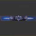 Blue Glowing Fantasy Sword Weapon With Decorative Hilt And Sharp Blade 3d model