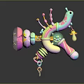 Colorful Baby Toy With Hanging Rattle Parts And Soft Textured Elements