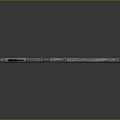 Ornate Decorative Bladed Equipment With Golden Green Curved Design And Long Handle