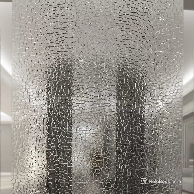 Textured Glass Partition With Intricate Cracked Pattern For Modern Interior Lighting Ambiance 3d model 