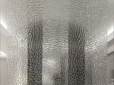 Textured Glass Partition With Intricate Cracked Pattern For Modern Interior Lighting Ambiance 3d model