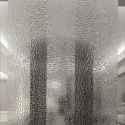Textured Glass Partition With Intricate Cracked Pattern For Modern Interior Lighting Ambiance 3d model