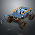 Advanced Robotic Exploration Rover Featuring Mechanical Arm Large Wheels And Orange Frame 3d model