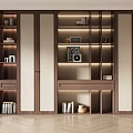 Quiet ancient style bookcase 3d model