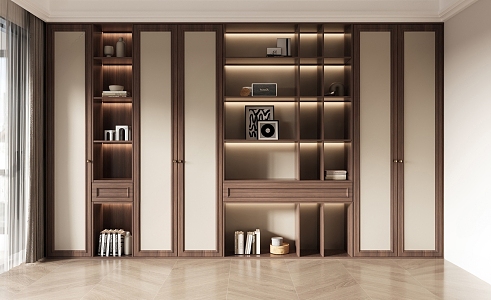 Quiet ancient style bookcase 3d model