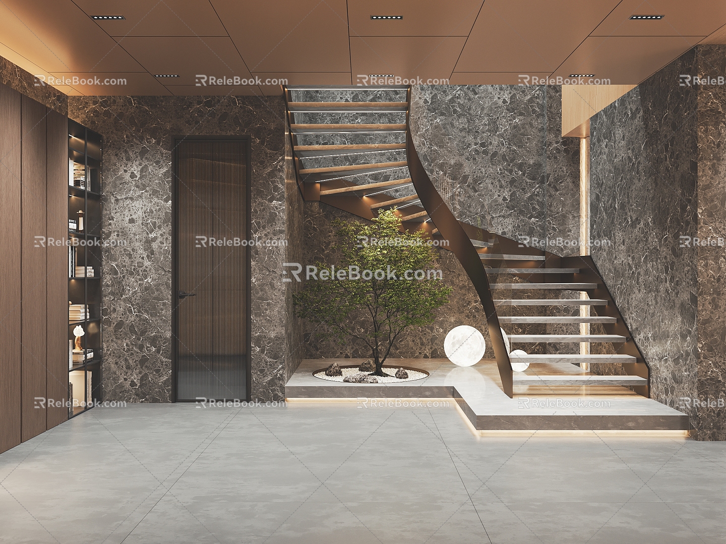 Modern Staircase AV Room Stairs 3d model