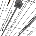 Ceiling Mounted Air Conditioner Air Outlets In Structural Design With Suspended Ceiling And Pipes