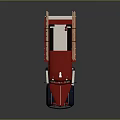 Vintage Red Fire Truck With Classic Retro Ladder And Design Elements