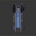 Blue Gray Mechanical Structure With Solar Panels Weapon Like Parts Support Legs Red Component ICARUS 3d model