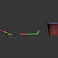 Colorful Children's Toy Set With Shovel Rake And Red Bucket