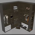 Modern Wooden Corner Wardrobe With Hanging Rods Drawers And Storage Solution