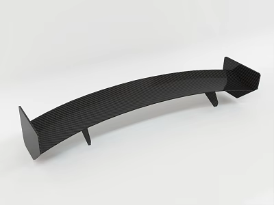 Carbon Fiber Car Spoiler With Aerodynamic Curved Shape And Textured Surface 3d model