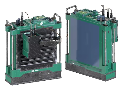 Green Military Weapon Equipment With Dual Metal Frames And Control Panels 3d model