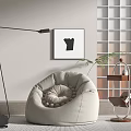 Cream Nordic Lazy Sofa Lazy Sofa Side 3d model