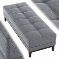 Gray Upholstered Tufted Sofa Bench With Wooden Legs Modern Minimalist Design