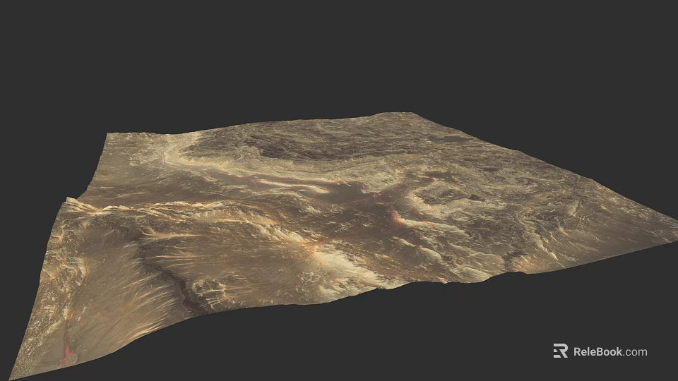 Realistic 3D Micro Terrain Model Showcasing Natural Topographic Features and Textures 3d model