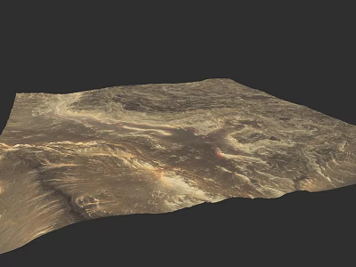 Realistic 3D Micro Terrain Model Showcasing Natural Topographic Features and Textures 3d model
