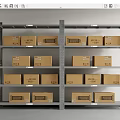 Modern shelf lifting shelf express shelf carton storage rack 3d model