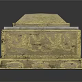 Golden Ornate Carved Boxes With Lids And Intricate Sculpted Patterns