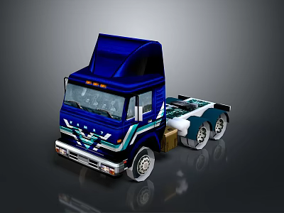 Vibrant Blue Semi Truck Showcasing Modern Cab Design And Exterior Details 3d model
