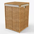 Woven Rattan Storage Basket with Natural Brown Finish and Secure Lid Design