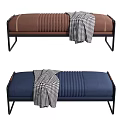 Modern bed end stool 3d model