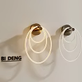 Sleek Modern Circular Ring Wall Lamp with Warm Light and Metallic Base Fixture