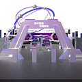 Modern Stage Design With Circular Layout Purple Lighting And Large LED Screen 3d model