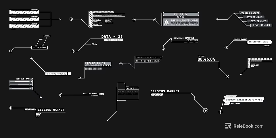 Magnetic Pendant Technical Diagram With Ceiling Side Magnet Data Time Display Elements 3d model 