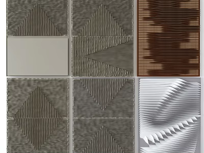 Modern Wall Decor With Geometric Patterns Textured Panels And Abstract Shapes 3d model