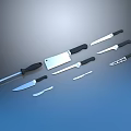 Sharp Weapon Knives Collection Featuring Various Black Handles And Metal Blades