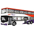 SBS Transit Double Decker Bus With Orange White And Purple Stylish Exterior