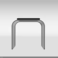 Sleek Modern Stool With Metal Frame Transparent Curved Design And Padded Seat