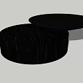 Round Black Marble Texture Coffee Table with Modern Circular Design 3d model