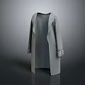 Gray Long Coat With Lapel And Buttoned Cuffs In Minimalist Style