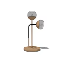 Modern Table Lamp With Two Shades Curved Pole And Round Base 3d model