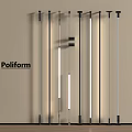 Poliform Modern Interior Decorative Sleek Metal Rods Design For Home Wall